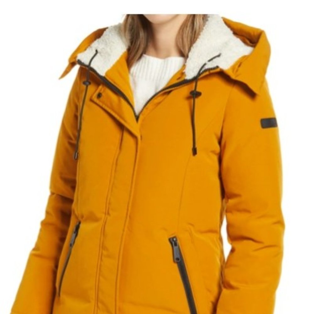 Sam Edelman - Faux Fur Hooded Parka, Mustard, XS
